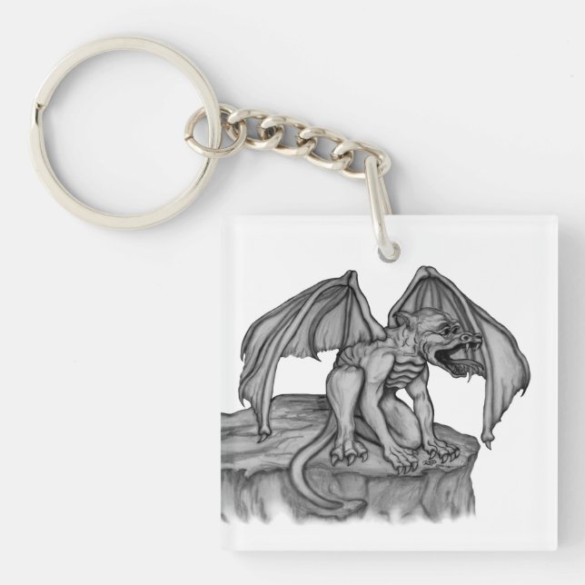 Golem Gargoyle Keychain (Front)