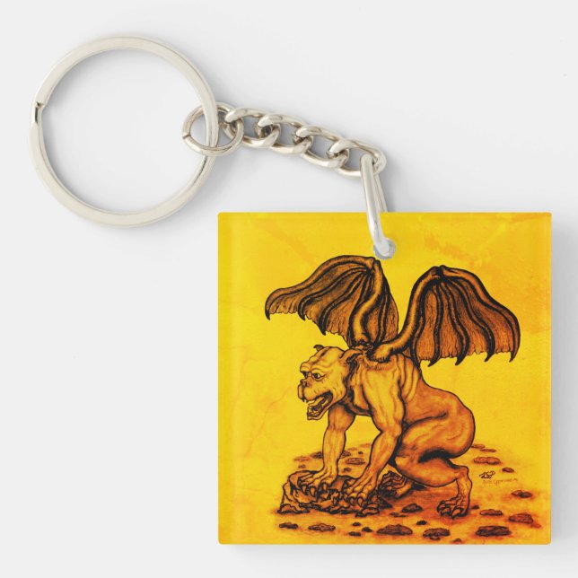 Golem Gargoyle Keychain (Front)