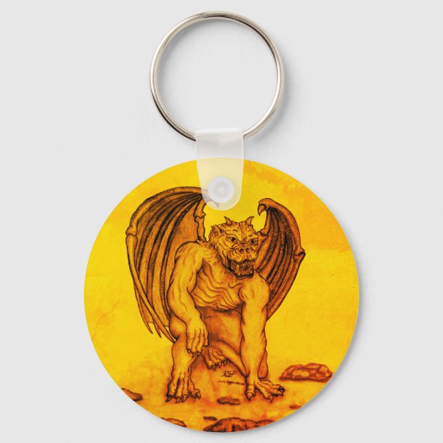 Golem Gargoyle Keychain (Front)