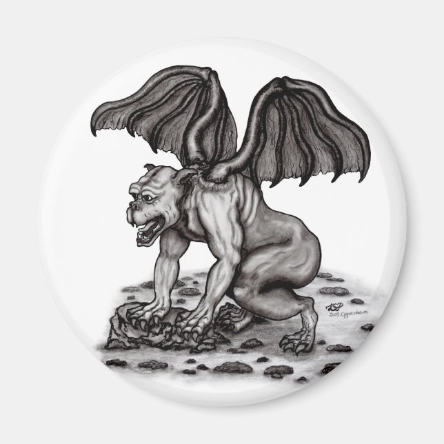 Golem Gargoyle Magnet (Front)
