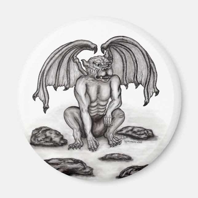 Golem Gargoyle Magnet (Front)