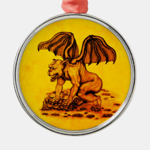 Golem Gargoyle Metal Ornament