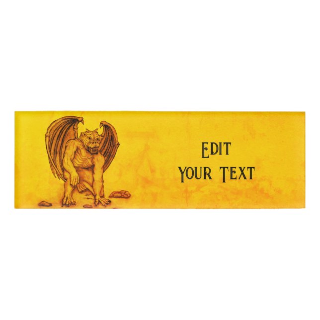 Golem Gargoyle Name Tag (Front)