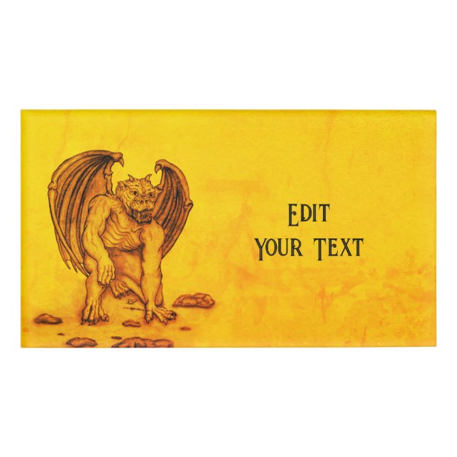 Golem Gargoyle Name Tag (Front)