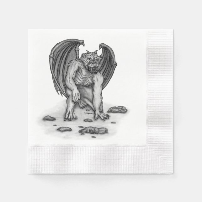Golem Gargoyle Napkin (Front)