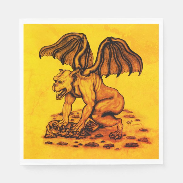 Golem Gargoyle Napkin (Front)