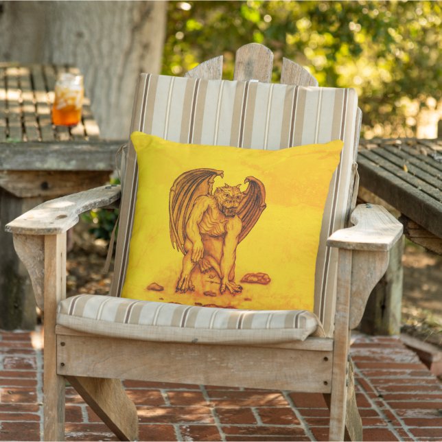 Golem Gargoyle Outdoor Pillow (Chair)