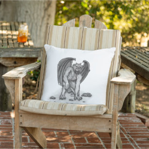Golem Gargoyle Outdoor Pillow