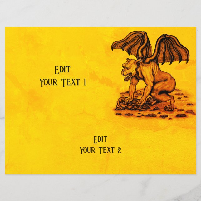 Golem Gargoyle Paper Sheet (Front)