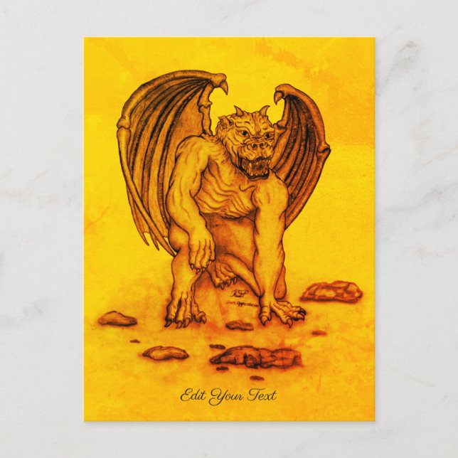 Golem Gargoyle Postcard (Front)