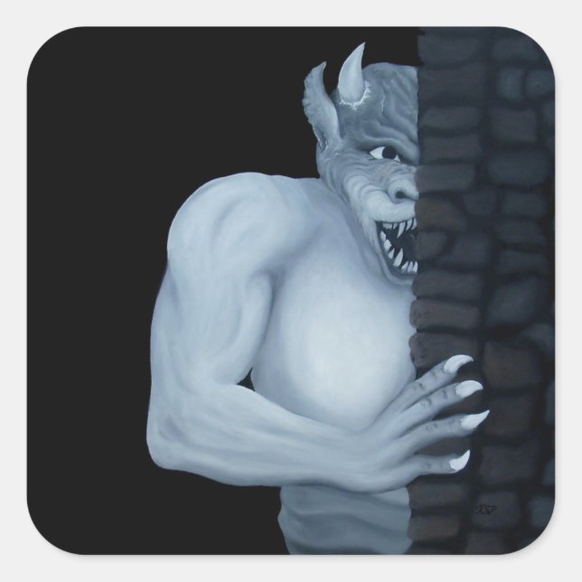 GOLEM - Gargoyle Square Sticker (Front)