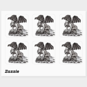 Golem Gargoyle Square Sticker