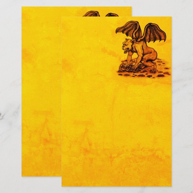 Golem Gargoyle Stationery (Front/Back)