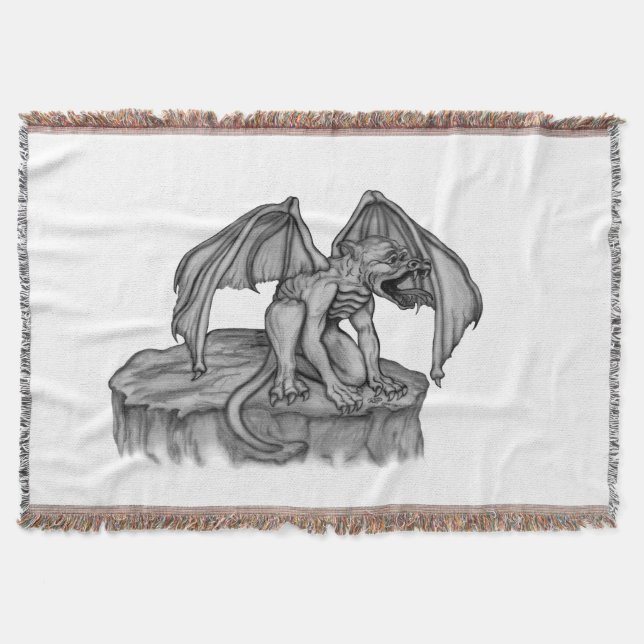 Golem Gargoyle Throw Blanket (Front)