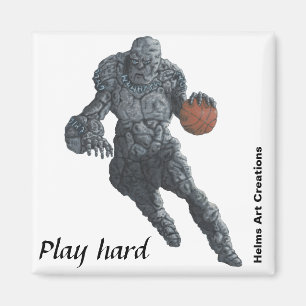 Golem Jouer Basketball Imaginaire Magnet