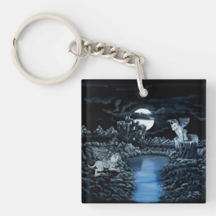 Golem vs Golem District Fight Keychain