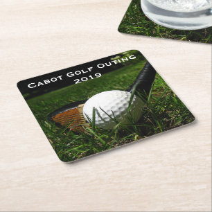 Golf 101 square paper coaster