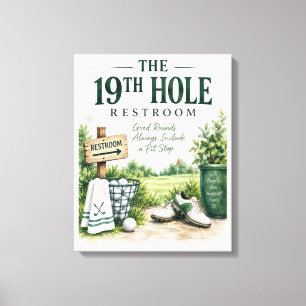 Golf 19th hole rest room canvas print
