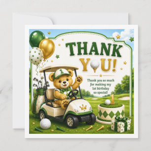 Golf 1 St Birthday Thank You Card
