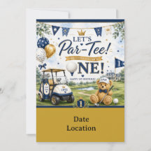Golf 1st Birthday Banner with Golf Cart