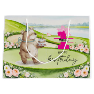 Golf  1st birthday for baby girl on golf course  large gift bag