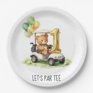 Golf 1st Birthday Let's Par Tee Paper Plate