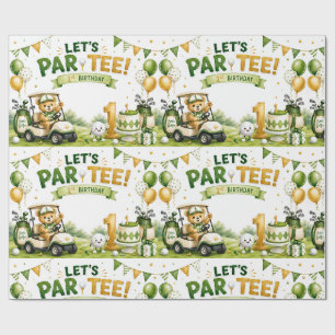 Golf 1st Birthday   Let's Par-Tee  Wrapping Paper