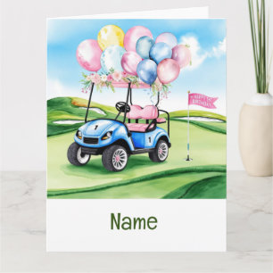 Golf 1st birthday one year old golfer  card