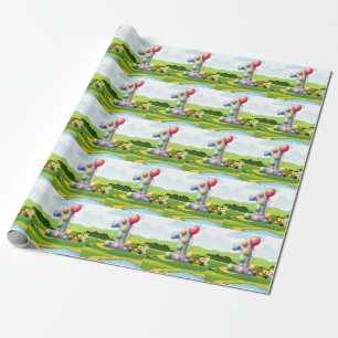 Golf 1st birthday one year old golfer with cart wrapping paper