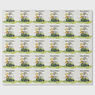 Golf 1st birthday one year old golfer wrapping paper
