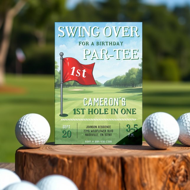 Golf 1st Birthday Party Hole In One Invitation (Golf 1st Birthday Party Hole In One Invitation
)