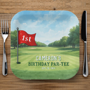 Golf 1st Birthday Party Hole In One Paper Plate