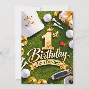 Golf 1st Birthday Party invitation