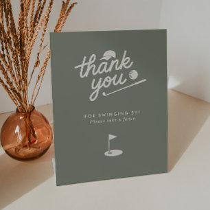 Golf 1st Birthday Thank You Take a Favour Pedestal Sign