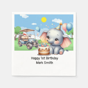 Golf 1st Birthday with golf themed for Party  Napkin