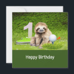 Golf  1st Birthday with Sloth Golfer  Card<br><div class="desc">Golf 1st Birthday with Sloth Golfer Card Fore! Celebrate a golf enthusiast's birthday with our charming Golfer Sloth Birthday Card. This delightful card features a laid-back sloth dressed in golfing attire, . The playful illustration is sure to bring a smile to any golfer's face. Inside, there's plenty of space to...</div>