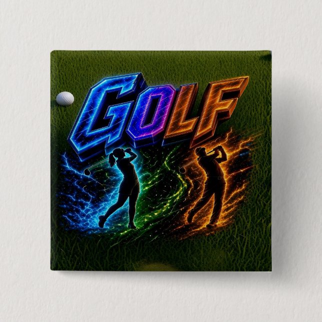 Golf 2 Inch Square Button (Front)