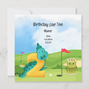 Golf 2nd Birthday theme for kid golfer Party Invitation