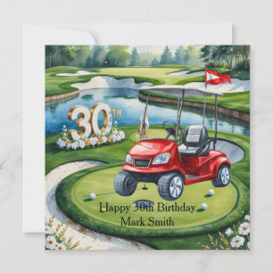 Golf 30th Birthday on golf course Card