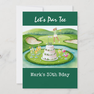 Golf 30th Birthday Par tee thirty party   Invitation