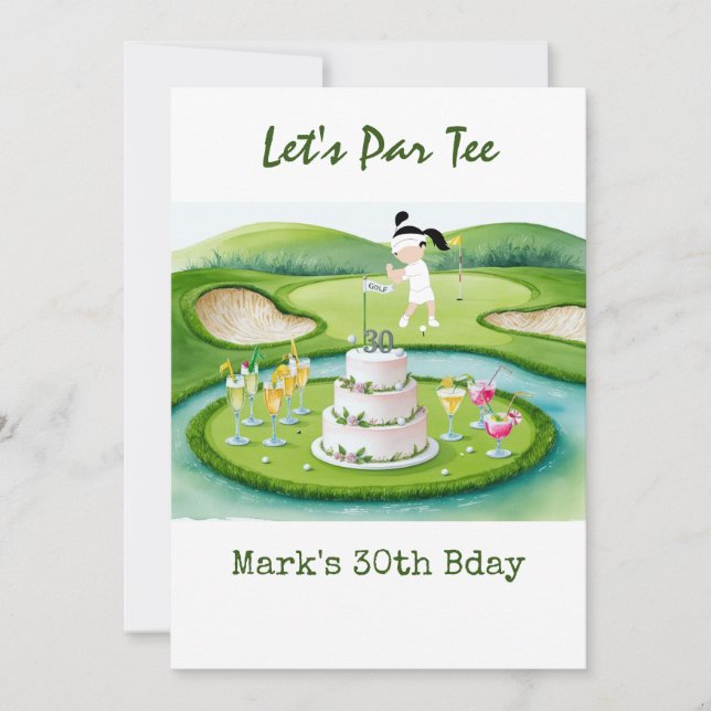 Golf 30th Birthday Par tee thirty party   Invitation (Front)