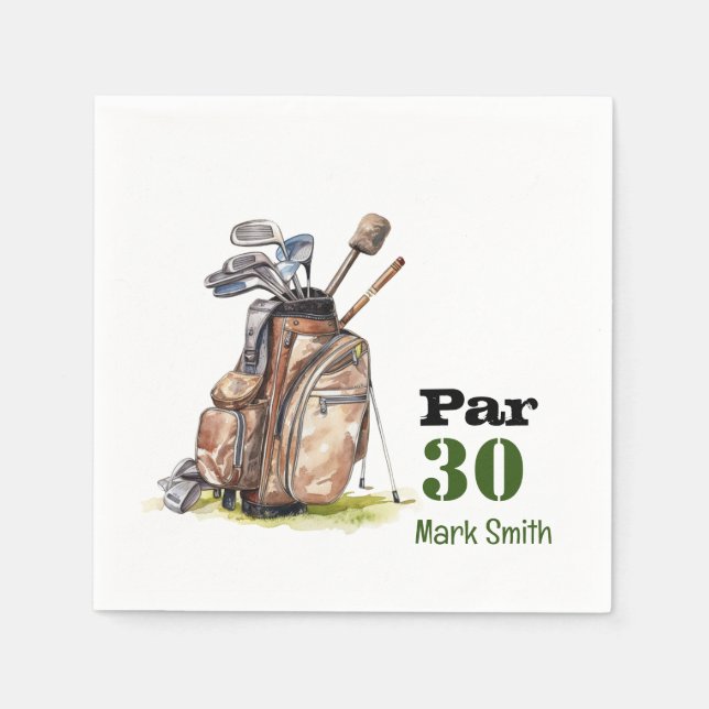 Golf 30th Birthday Par tee thirty party   Napkin (Front)