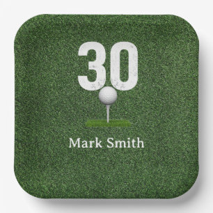 Golf 30th Birthday Par tee thirty party   Paper Plate