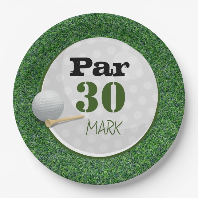 Golf 30th Birthday Par tee thirty party   Paper Plate (Front)