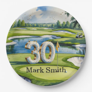 Golf 30th Birthday Par tee thirty party Paper Plate