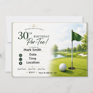 Golf 30th Birthday Party Invitation