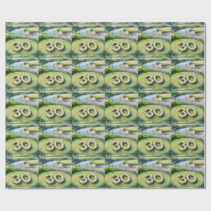 Golf 30th Birthday Party on Course  Wrapping Paper