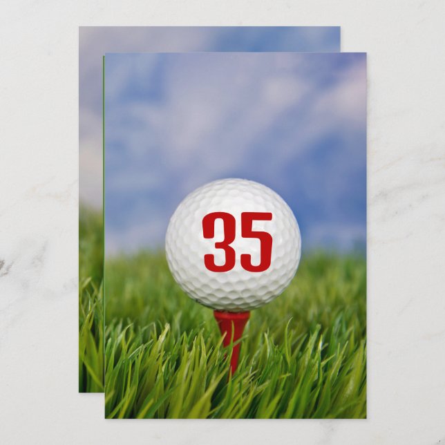 Golf 35th Birthday Party  Invitation (Front/Back)