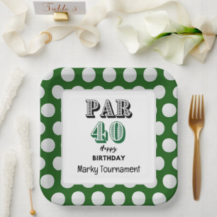 Golf  40th Birthday for Golfer Paper Plate