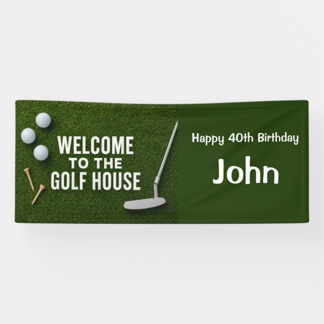 Golf 40th Birthday for golfer party  Banner (Horizontal)